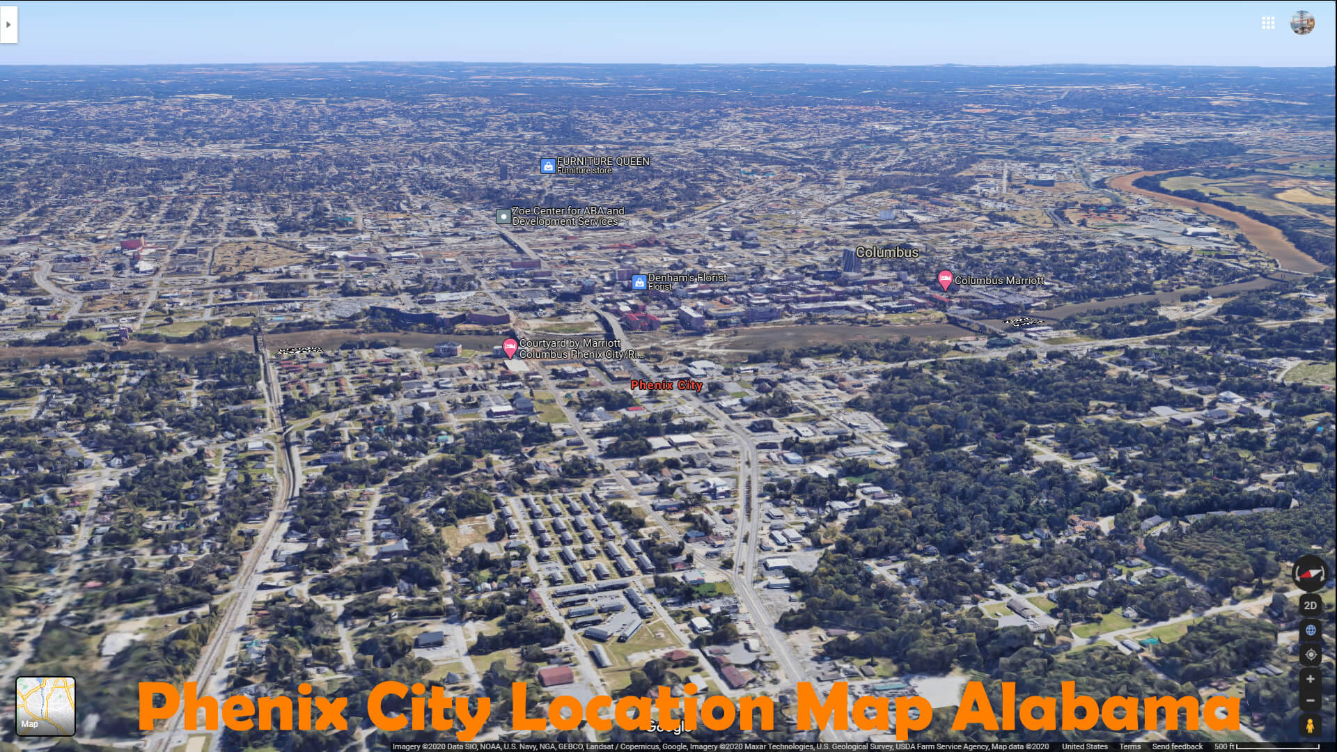 Phenix City Location Map Alabama